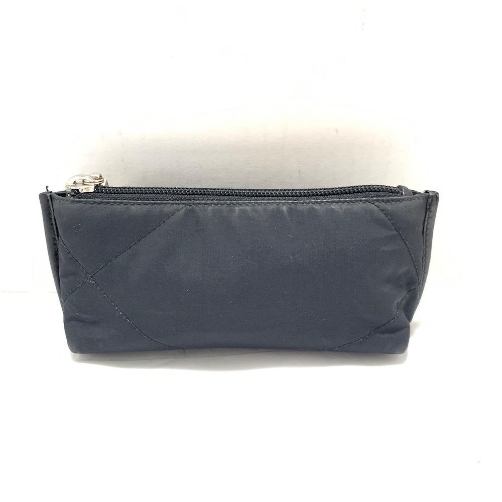 Salvatore Ferragamo Nylon Leather Pouch Black